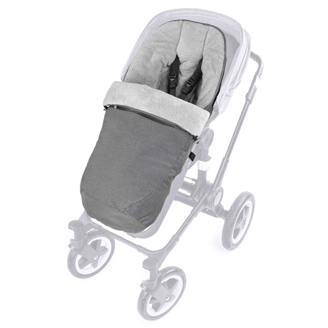 HUGO grau ergonomischer Winterfußsack für Kinderwagen und Buggys mit durchgehendem Gurtsystem