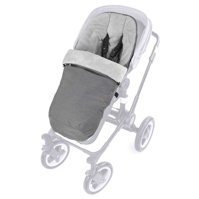 HUGO grau ergonomischer Winterfußsack für Kinderwagen und Buggys mit durchgehendem Gurtsystem