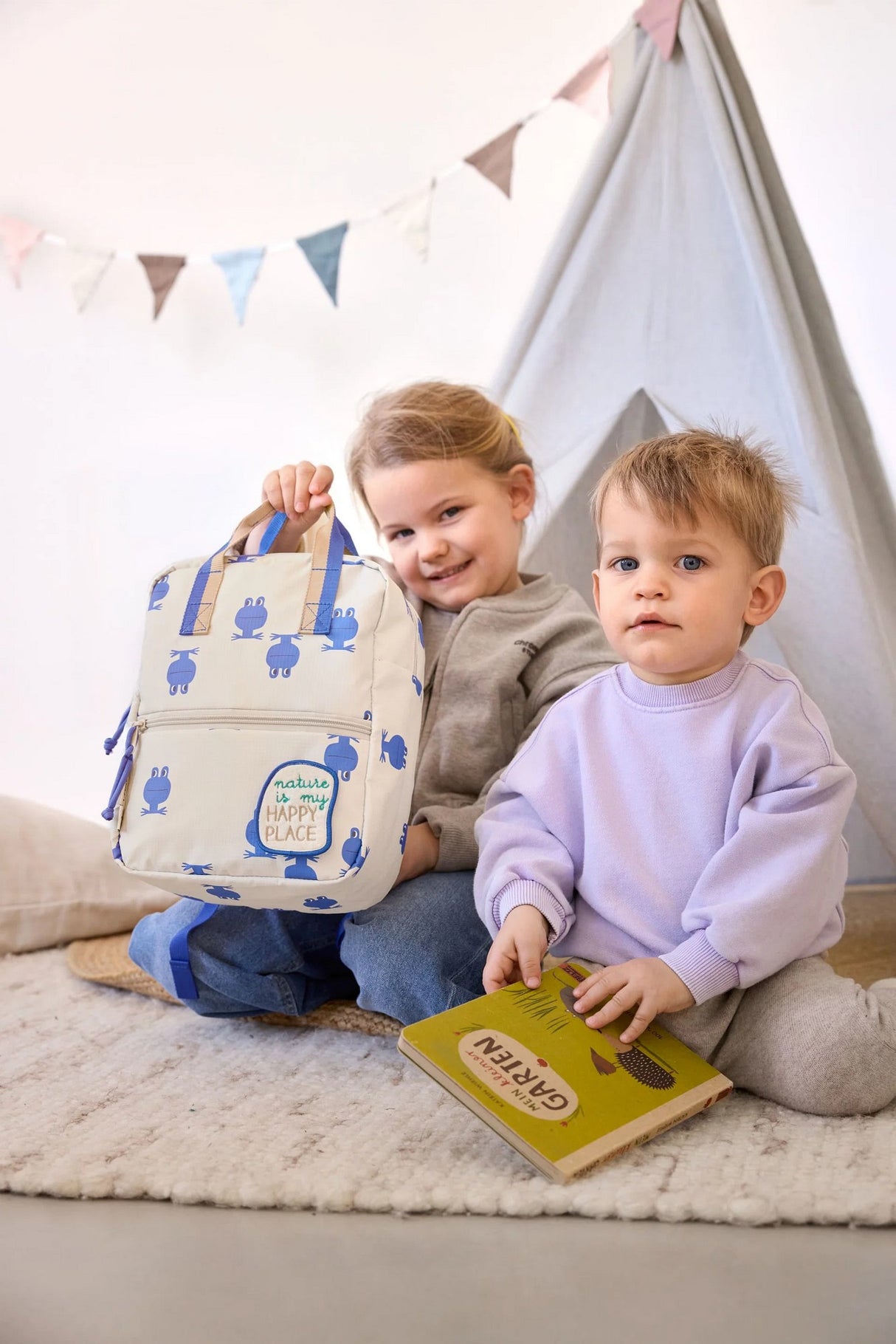 Kindergartenrucksack Square - Happy Trails Frog