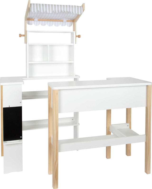 Kaufladen Kompakt Fresh multifunktionaler Kinderspiel-Kaufladen aus Holz mit Kasse, Scanner, Verkaufskörben, Grill, Ofen und nordischem Design