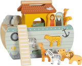 Holz Steckspiel Arche Noah mit 15 Steckfiguren für motorische Förderung und fantasievolles Spielen