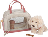 Hund mit Tasche und Pflege-Set