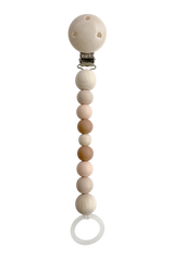 Schnullerkette Earth/Apricot aus PEFC-Holz und buntem Silikon sicher für Babys