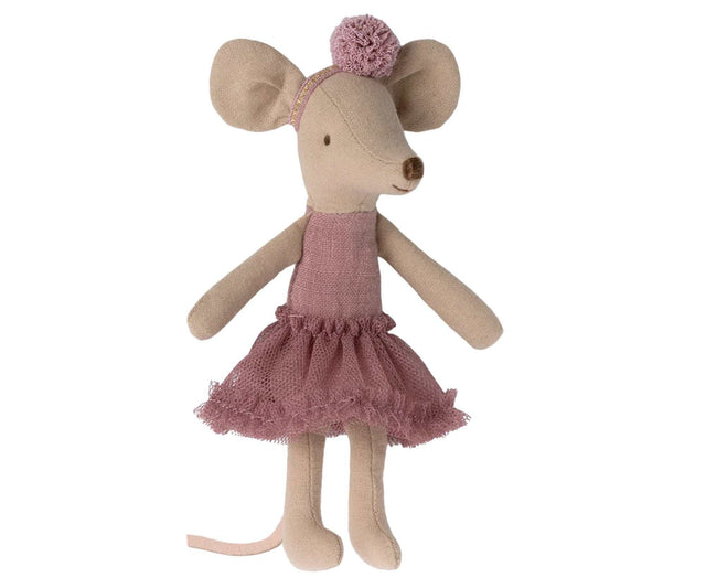 Ballerina Maus Maileg Große Schwester Heather mit meliertem Tutu und Stirnband, 13 cm groß