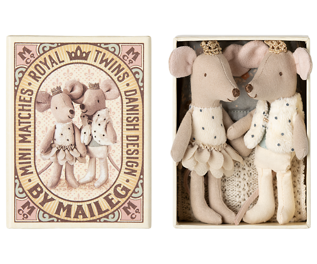 Königliche Zwillingsmäuse, kleine Schwester & Bruder