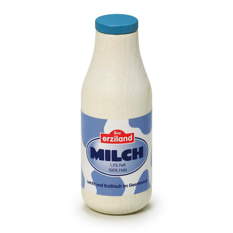 Holz Milchflasche für Kaufladen Spielzeug aus farbig lackiertem Buchenholz, kinderfreundlich und sozial fördernd