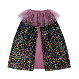 Umhang mit Pailletten & Tüllkragen