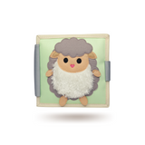 Quiet Book Mini Happy Sheep aus Filz und Baumwolle, pädagogisch wertvolles Montessori Spielzeug für Babys ab 4 Monaten
