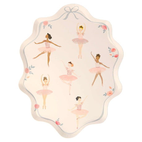 Ballerina Party Teller mit goldener Folienverzierung aus umweltfreundlichem Papier für Mädchenpartys
