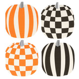 Meri Meri Halloween Kürbisservietten in Orange, Schwarz und Weiß mit Retro-Design, 16 Stück, 3-lagig, 15x16 cm