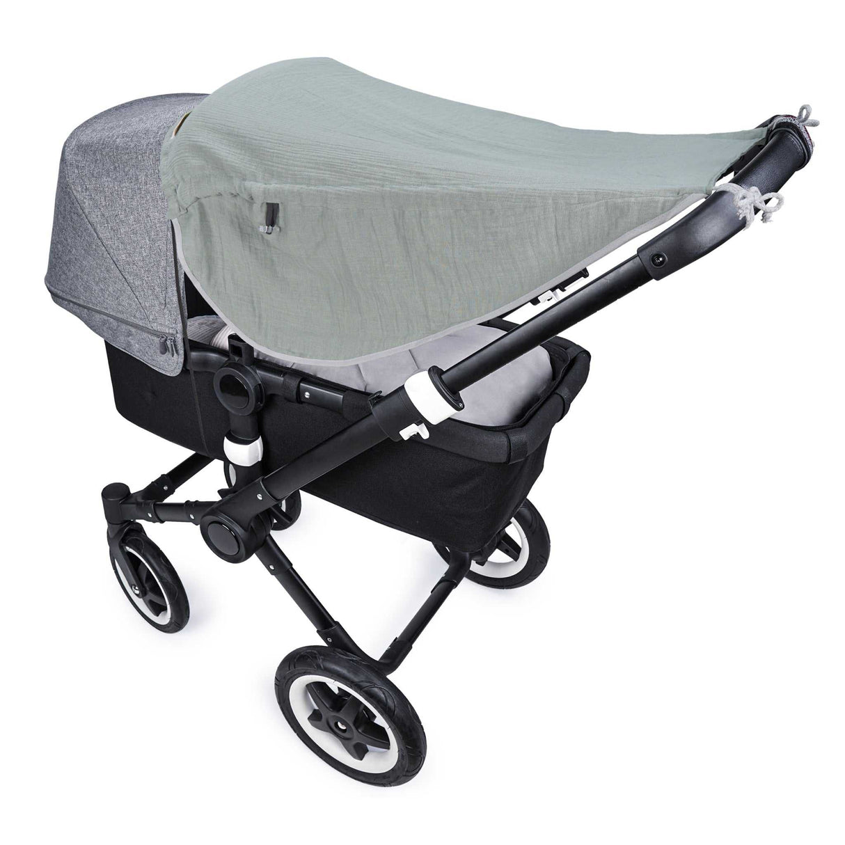 Sonnensegel JOHANNA green mit UV-Schutz 50+ und Seitenschutz für Kinderwagen und Buggys