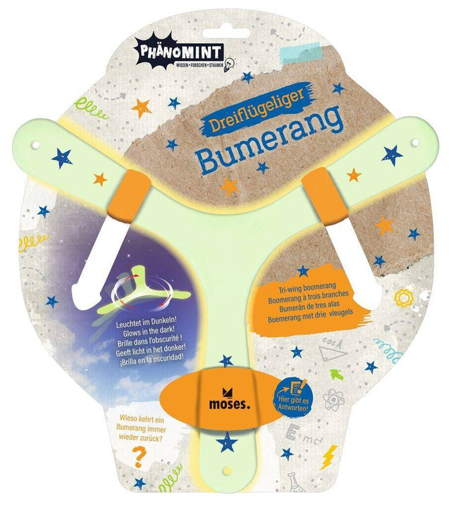 PhänoMINT Bumerang leuchtender Wurfspaß für Kinder ab 6 Jahren
