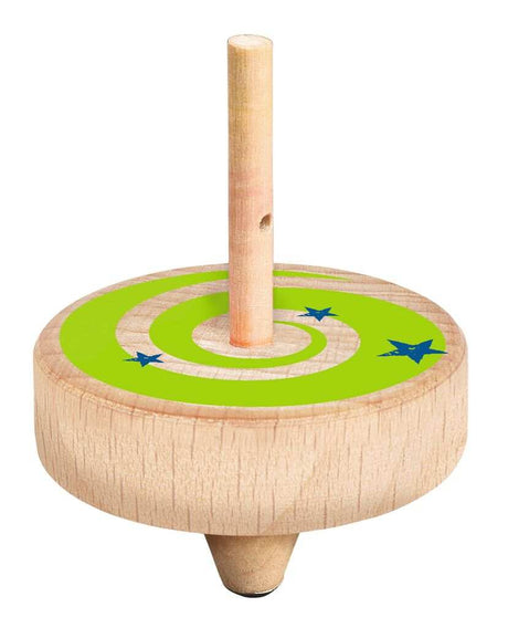 PhänoMINT Abziehkreisel aus Holz mit Schnur und bunten Mustern für Kinder ab 3 Jahren