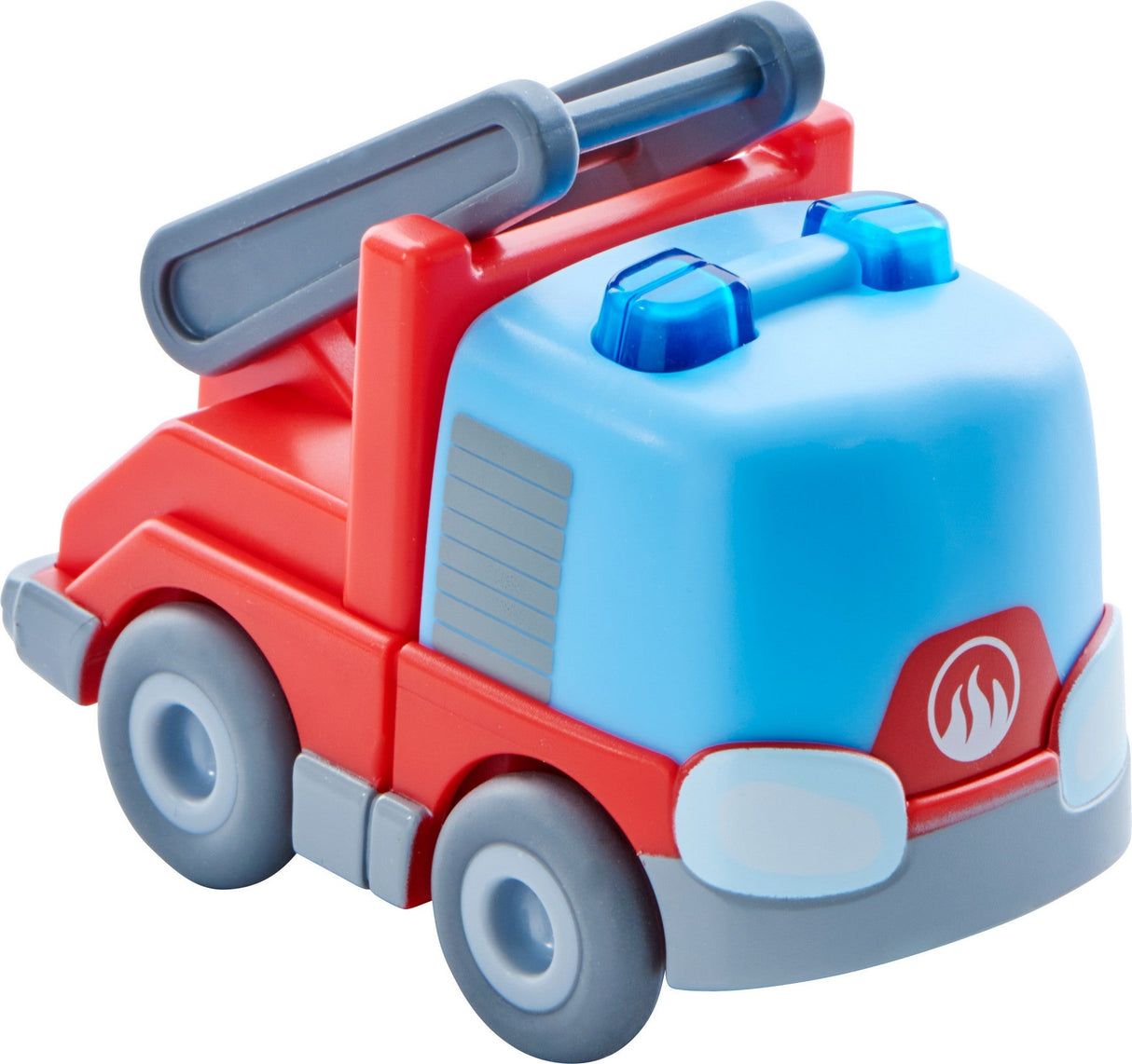 Kullerbü Feuerwehr-Leiterwagen mit Ausklappleiter und Schwungmotor für Kinder ab 2 Jahren
