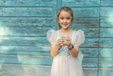 Regenbogen Glitzer Kleid 110-116