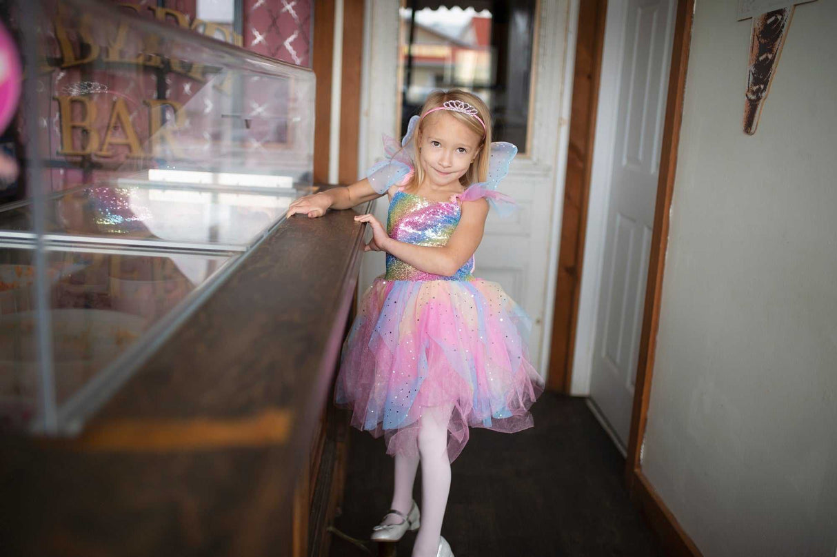 Kleid Regenbogenfee 5-6 Jahre