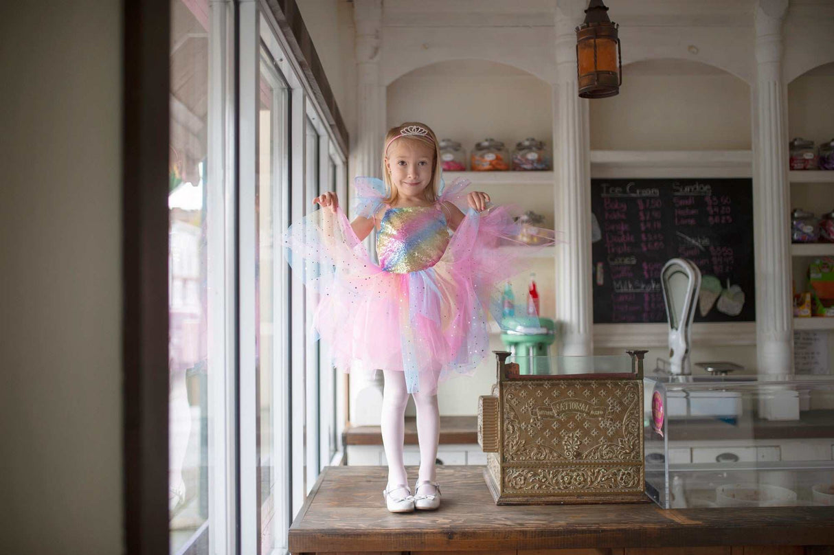 Kleid Regenbogenfee 5-6 Jahre