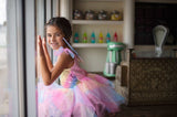 Kleid Regenbogenfee 5-6 Jahre