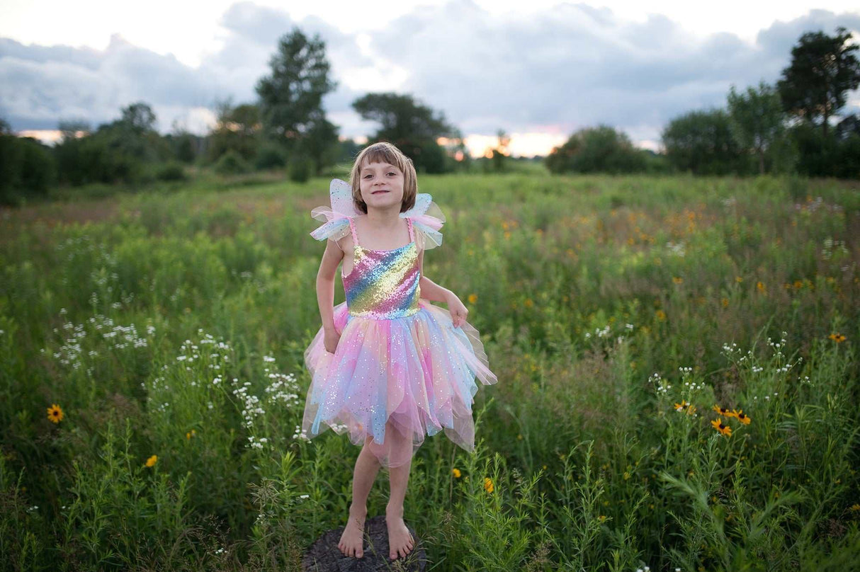 Kleid Regenbogenfee 5-6 Jahre