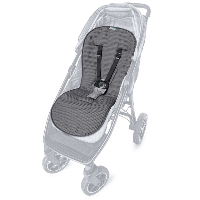 Mathilda Coolair zweiseitige Kinderwagenauflage mit atmungsaktivem Baumwollstoff und Klettverschluss in Waffelstein anthrazit