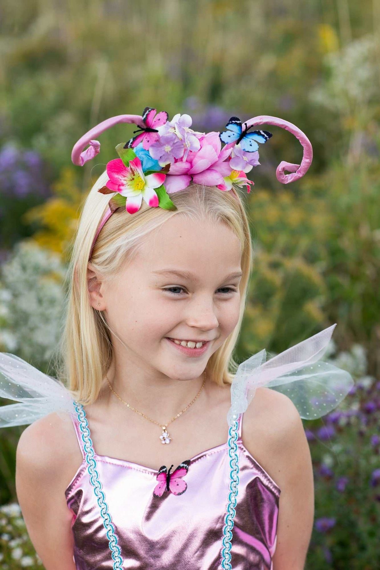 Schmetterlings-Kleid & Haarreif 5-6 Jahre