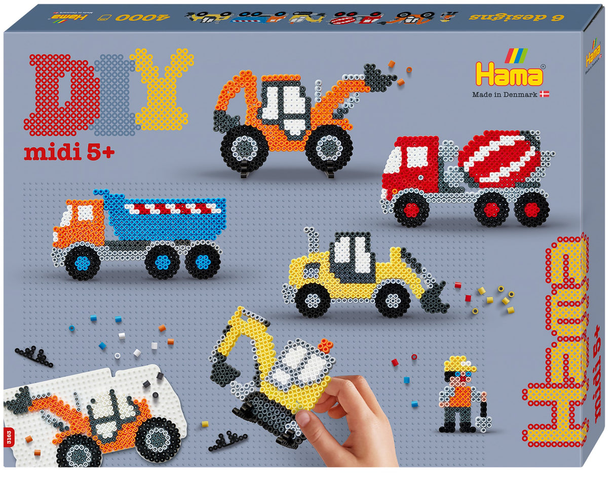 Bügelperlen Geschenkpackung - Baufahrzeuge