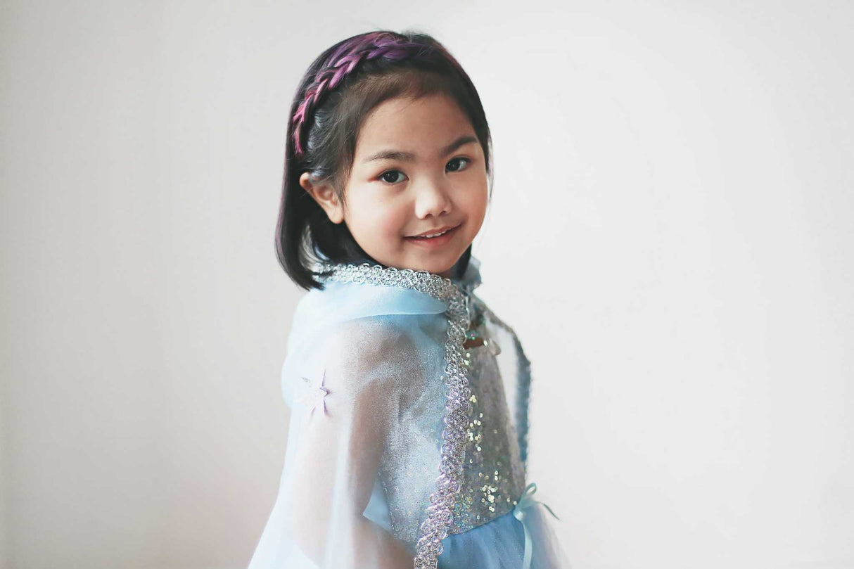 Blaues Paillettenkleid Prinzessin 5-6 Jahre
