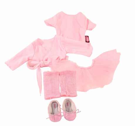 Primaballerina Gr. XL Ballettset für Stehpuppen mit Trikot, Tüllrock, Jäckchen, Stulpen und Ballettschuhen