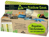 Kleine Diashow Dinos Projektor mit 24 Dinosaurierbildern für Kinderzimmer