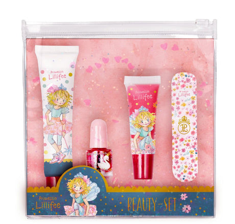 Beauty-Set-Prinzessin Lillifee mit Handcreme, Nagellack, Lipgloss und Nagelfeile im glitzernden Täschchen