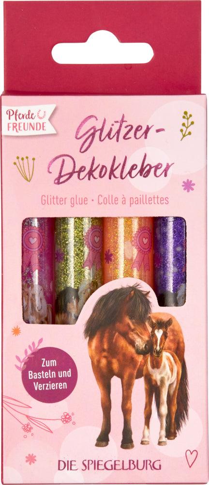 Glitzer-Dekokleber Set mit Pferdemotiven zum Basteln und Verzieren von Heften und Tagebüchern