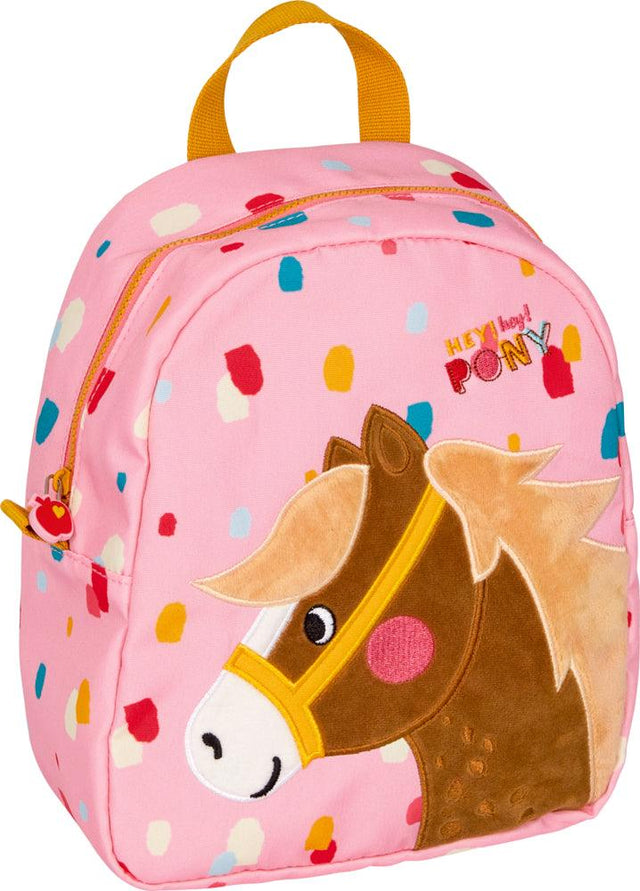 Kindergartenrucksack Hey! Pony aus recyceltem Polyester mit Pony-Motiv und praktischem Brustgurt