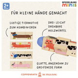 Holz-Dreh-Puzzle mit 4 Tieren