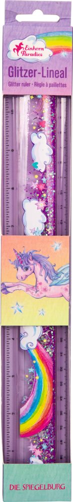 Glitzer-Lineal - Einhorn-Paradies