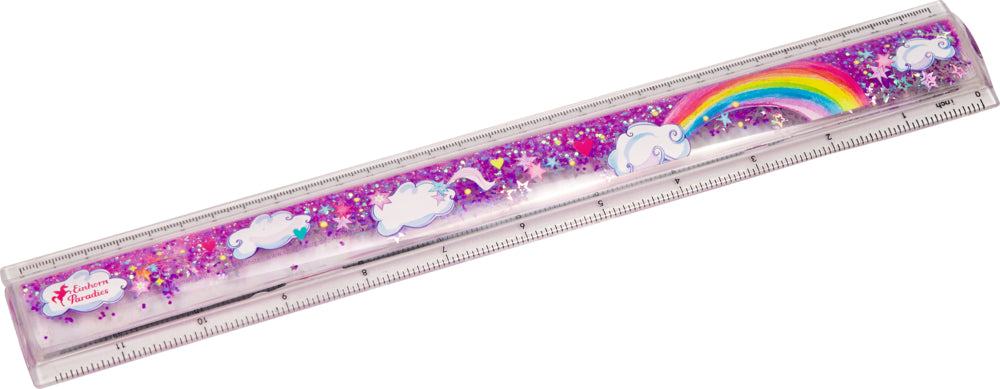 Glitzer-Lineal - Einhorn-Paradies
