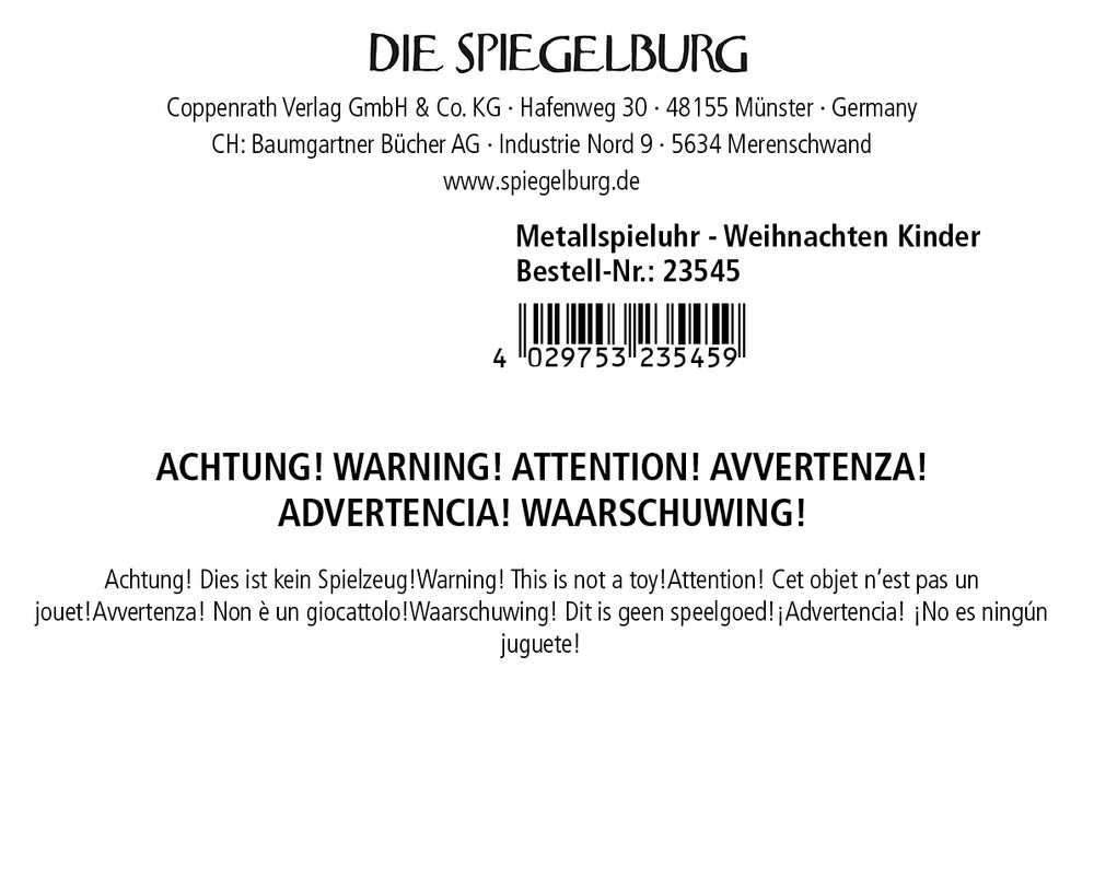 Metallspieluhr - Fröhliche Weihnachten (1Stück)