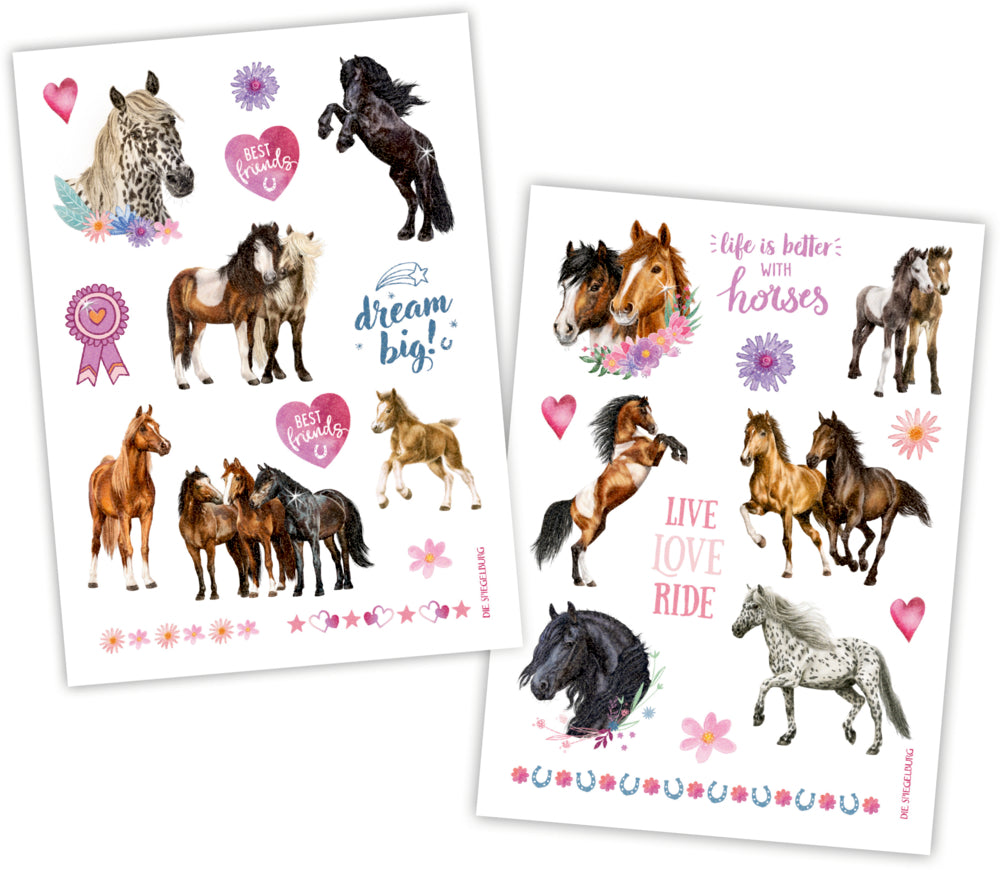 Glitzer-Tattoos - Pferdefreunde