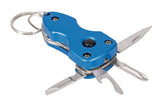 Expedition Natur Multitool-Anhänger mit LED-Licht, Messer, zwei Schraubenziehern und Flaschenöffner, kompakt und metallisch, ideal für Schlüsselbund und Outdoor-Einsatz.