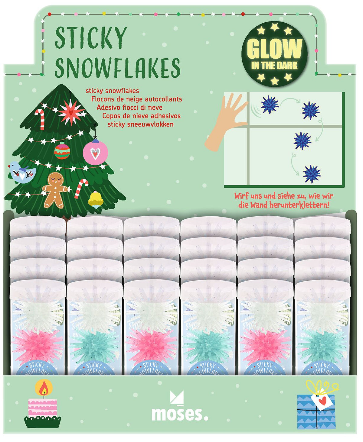 Nachtleuchtende Sticky Snowflakes (3er Set)