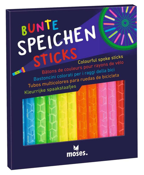 Bunte Speichensticks in sechs leuchtenden Farben für Fahrradreifen mit praktischer Reflektion und einfachem Anbringen