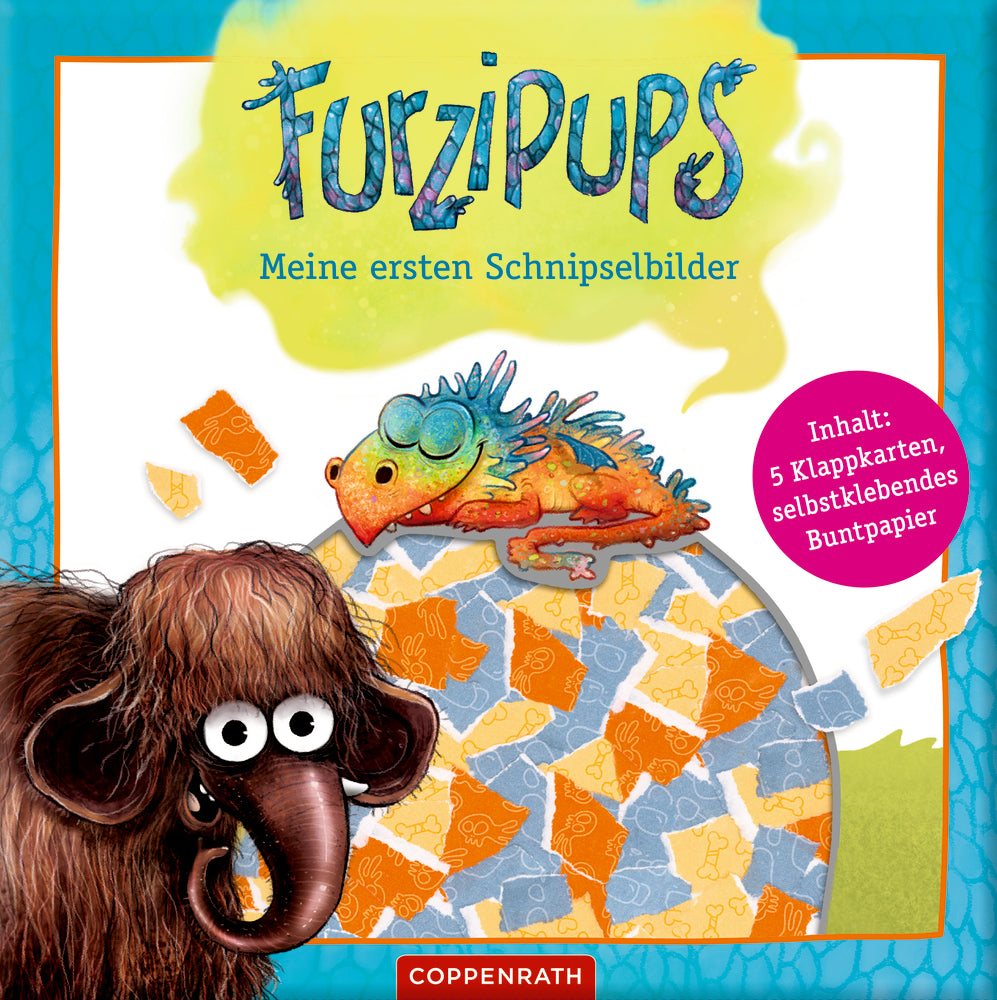 Meine ersten Schnipselbilder Bastelset mit Furzipups-Klappkarten und buntem Papier ab 3 Jahren