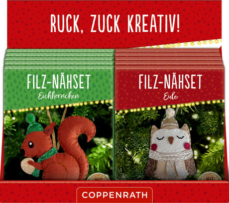 Filz-Nähset Weihnachtsanhänger Bastelset mit Filzteilen, Nähgarn und Anleitung für Kinder ab 8 Jahren