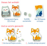 Mein kl. Bastelset: Pompom-Figuren (Eule/Fuchs)