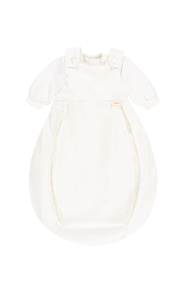 Baby-Mäxchen mit Belüftungssystem Supima Baumwoll Schlafsack weiß Größe 62