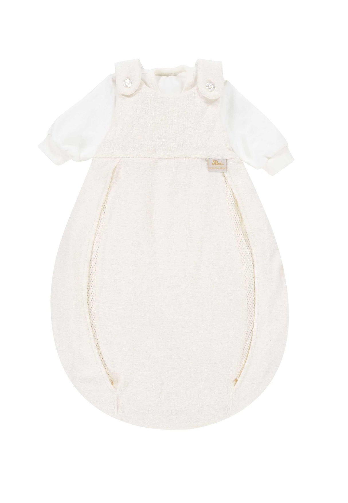 Baby-Mäxchen mit Belüftungssystem weißer Baby-Schlafsack Größe 68 aus atmungsaktivem, weichem Material