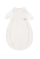 Baby-Mäxchen mit Belüftungssystem weißer Baby-Schlafsack Größe 68 aus atmungsaktivem, weichem Material