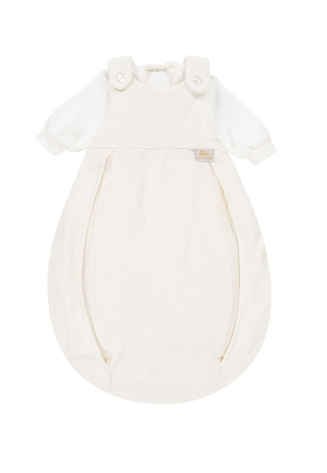 Baby-Mäxchen mit Belüftungssystem weißer Baby-Schlafsack Größe 68 aus atmungsaktivem, weichem Material