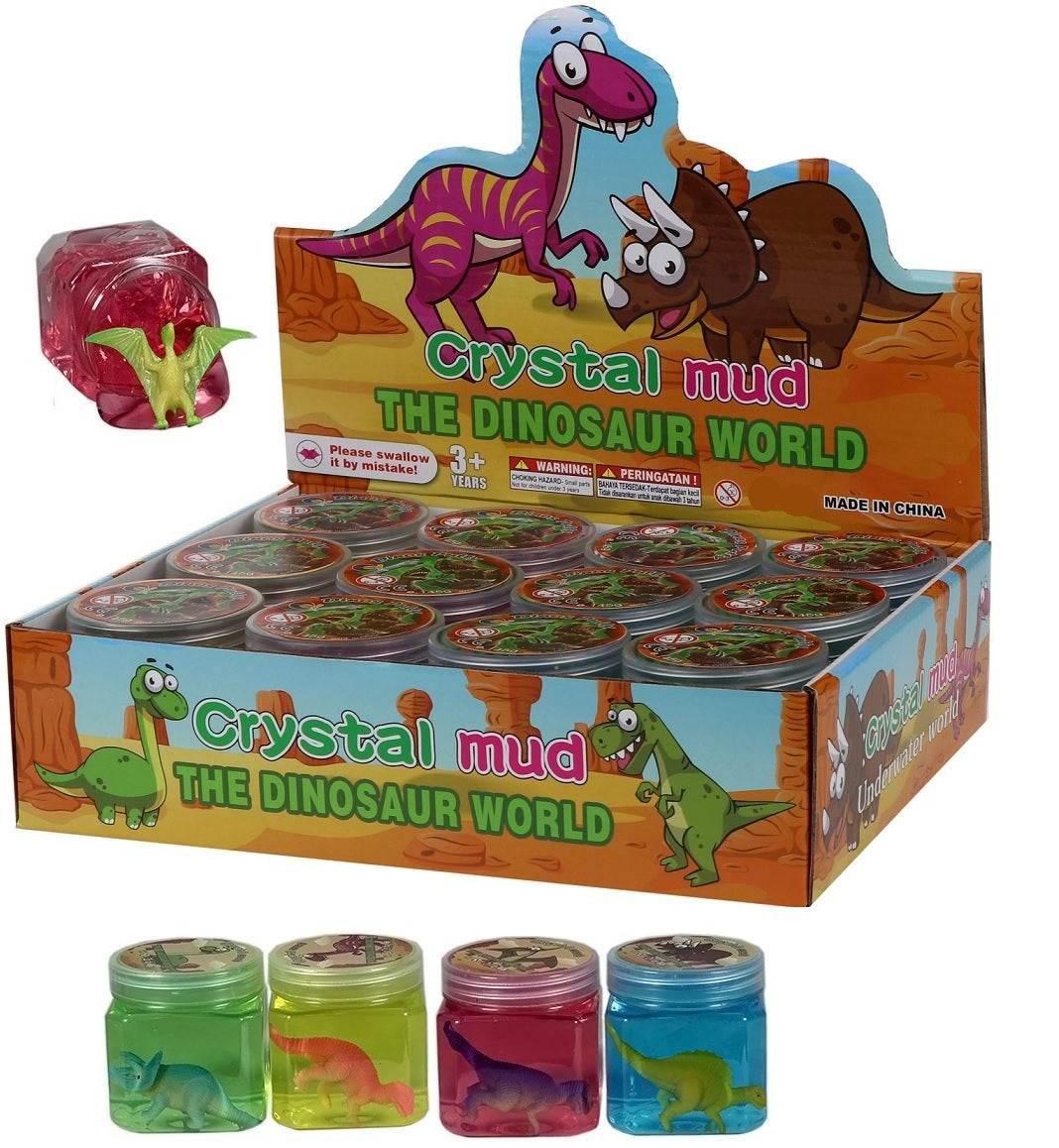 Dino Putty Knetspielzeug in Dose für Kinder mit verschiedenen Dino-Varianten