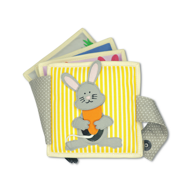 Quiet Book Mini Funny Bunny Lernspielzeug für Kleinkinder aus Filz und Baumwolle