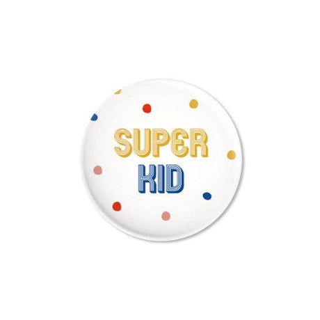 Button Super Kid süßer Geschenkbutton zur Einschulung 32 mm Durchmesser